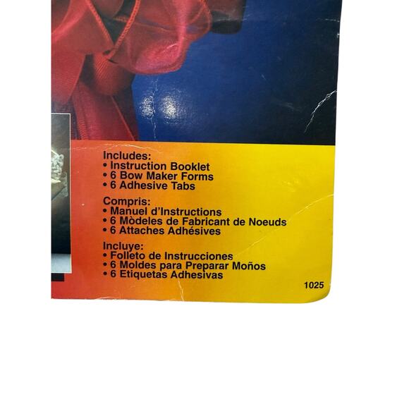 Vintage 90s Mary Ann's Bow-Rific Bow Maker Form Kit Starter Set Fiber Crafts - Picture 5 of 9